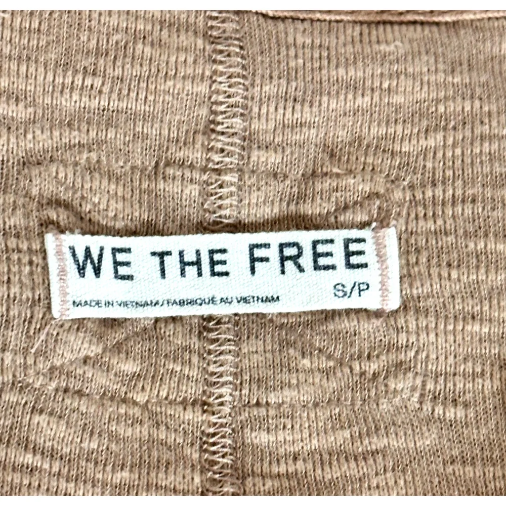 Free People Tan Brown Button-Up Ruffle Trim Cardigan - Picture 7 of 8